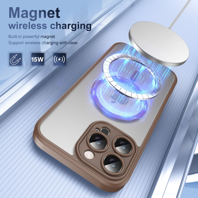 For iPhone 16 Pro Translucent Frosted MagSafe Phone Case with AI Button