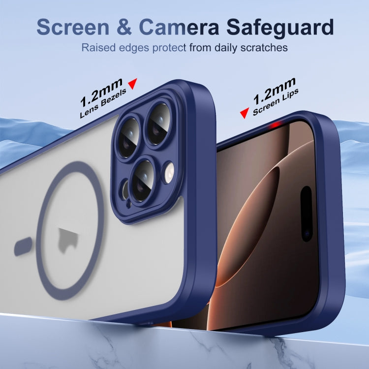 For iPhone 16 Pro Translucent Frosted MagSafe Phone Case with AI Button