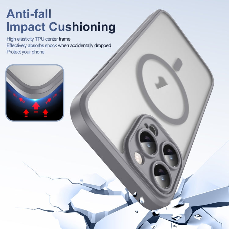 For iPhone 16 Pro Translucent Frosted MagSafe Phone Case with AI Button