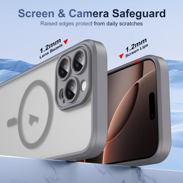 For iPhone 16 Pro Translucent Frosted MagSafe Phone Case with AI Button