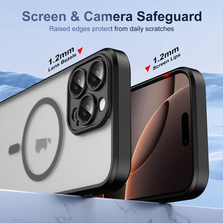 For iPhone 16 Pro Max Translucent Frosted MagSafe Phone Case with AI Button
