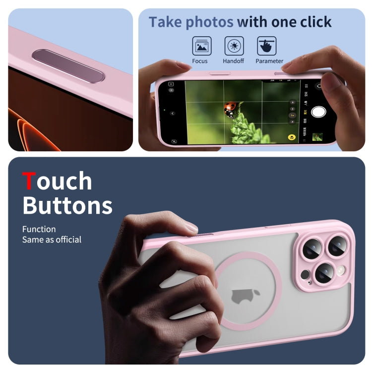 For iPhone 16 Pro Max Translucent Frosted MagSafe Phone Case with AI Button