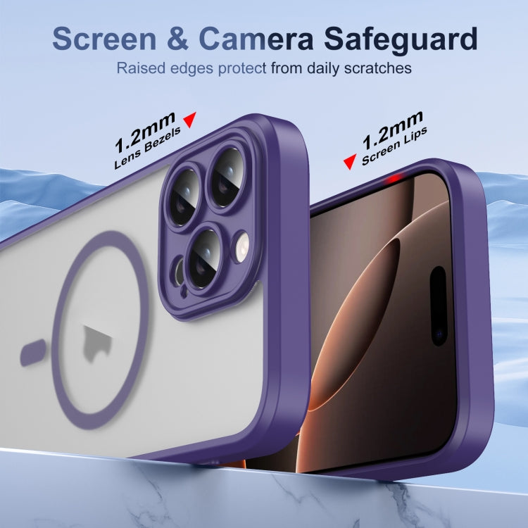 For iPhone 16 Pro Max Translucent Frosted MagSafe Phone Case with AI Button