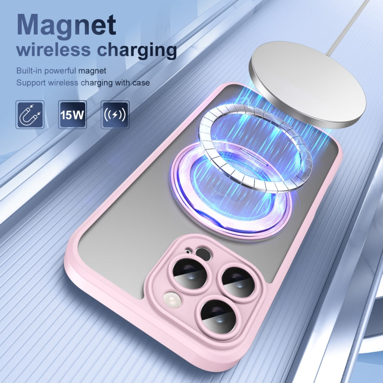 For iPhone 16 Pro Translucent Frosted MagSafe Rotating Holder Phone Case with AI Button
