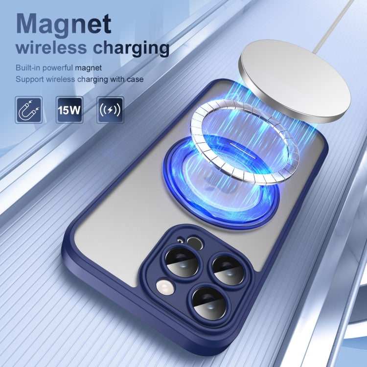 For iPhone 16 Pro Max Translucent Frosted MagSafe Rotating Holder Phone Case with AI Button