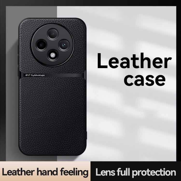 For OPPO A3 5G Litchi Leather Magnetic Full Coverage Shockproof Phone Case