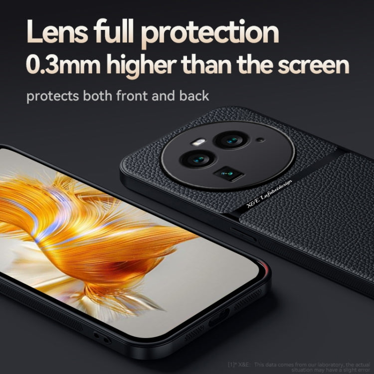 For OPPO Find X6 Litchi Leather Magnetic Full Coverage Shockproof Phone Case