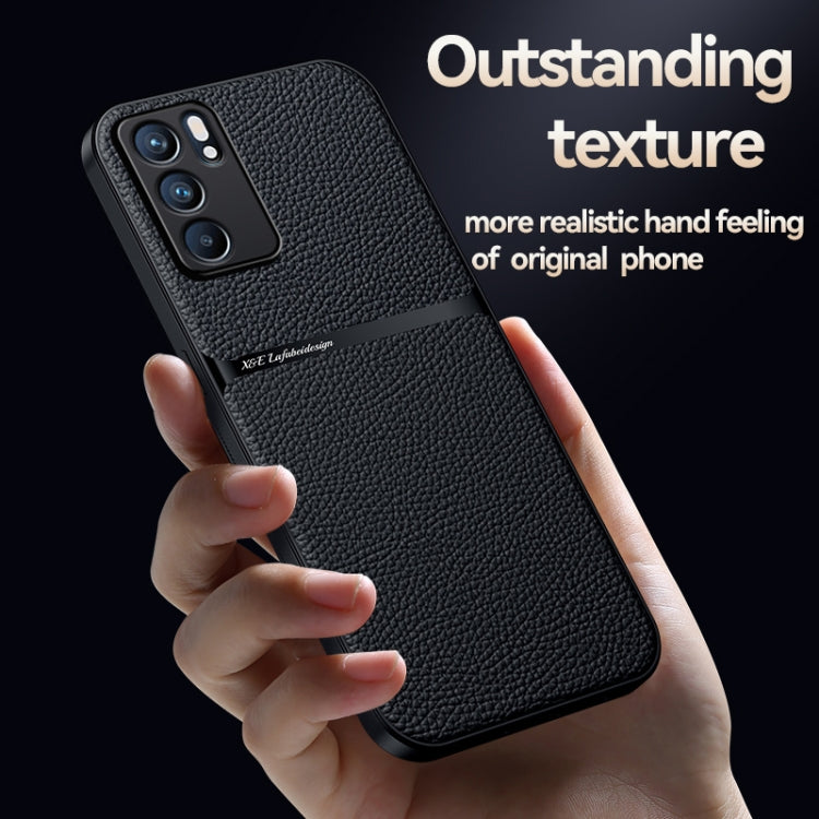 For OPPO Reno6 5G Litchi Leather Magnetic Full Coverage Shockproof Phone Case