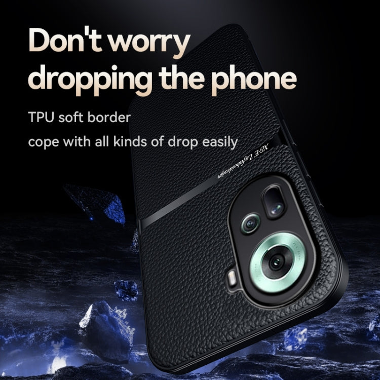 For OPPO Reno11 Global Litchi Leather Magnetic Full Coverage Shockproof Phone Case