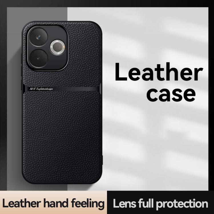 For OPPO  A5 Pro 5G Litchi Leather Magnetic Full Coverage Shockproof Phone Case