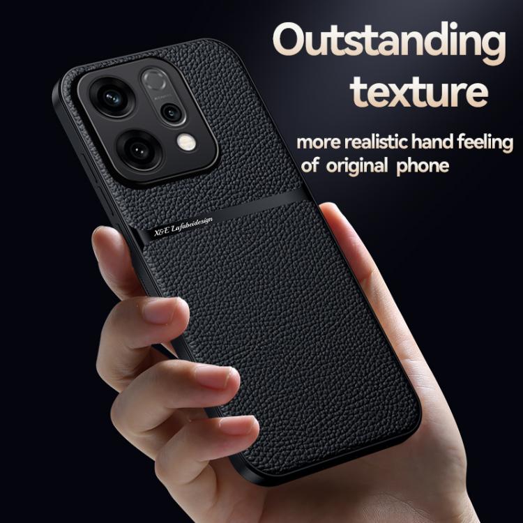 For OPPO  Reno14 Pro Global Litchi Leather Magnetic Full Coverage Shockproof Phone Case