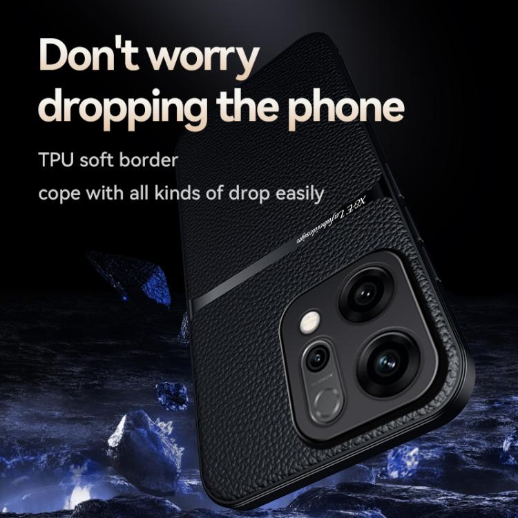 For OPPO  Reno14 Global Litchi Leather Magnetic Full Coverage Shockproof Phone Case