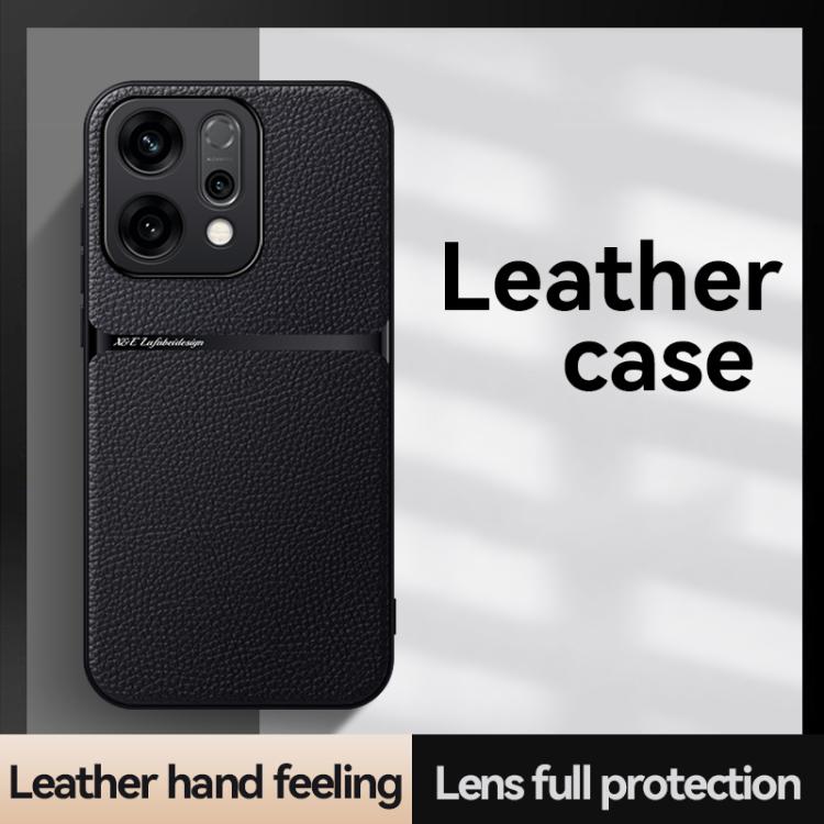 For OPPO  Reno14 Global Litchi Leather Magnetic Full Coverage Shockproof Phone Case