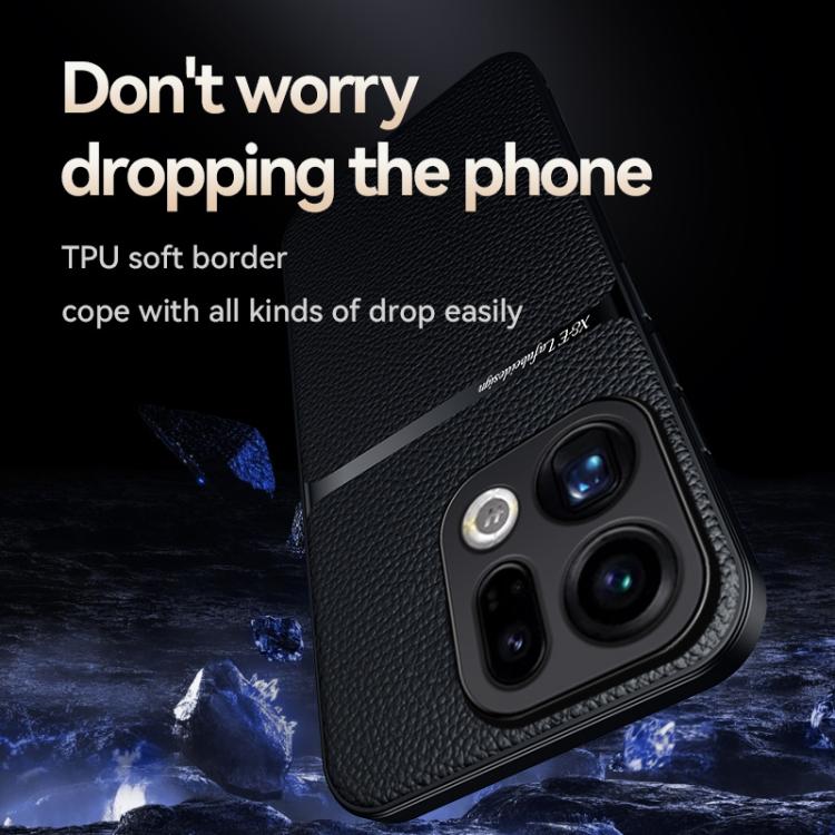 For OPPO Find X9 Litchi Leather Magnetic Full Coverage Shockproof Phone Case