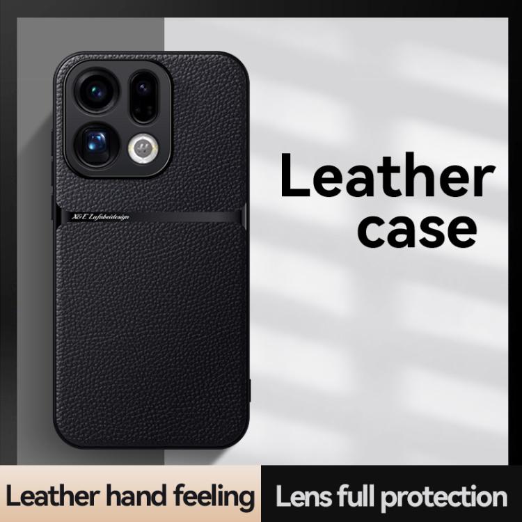 For OPPO Find X9 Litchi Leather Magnetic Full Coverage Shockproof Phone Case