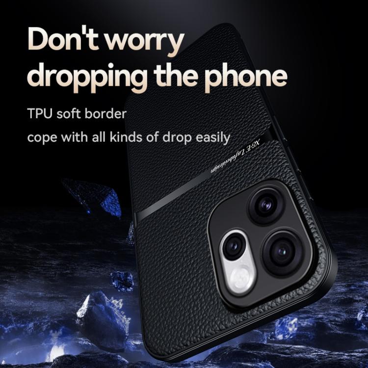 For OPPO Reno15 F 5G Litchi Leather Magnetic Full Coverage Shockproof Phone Case