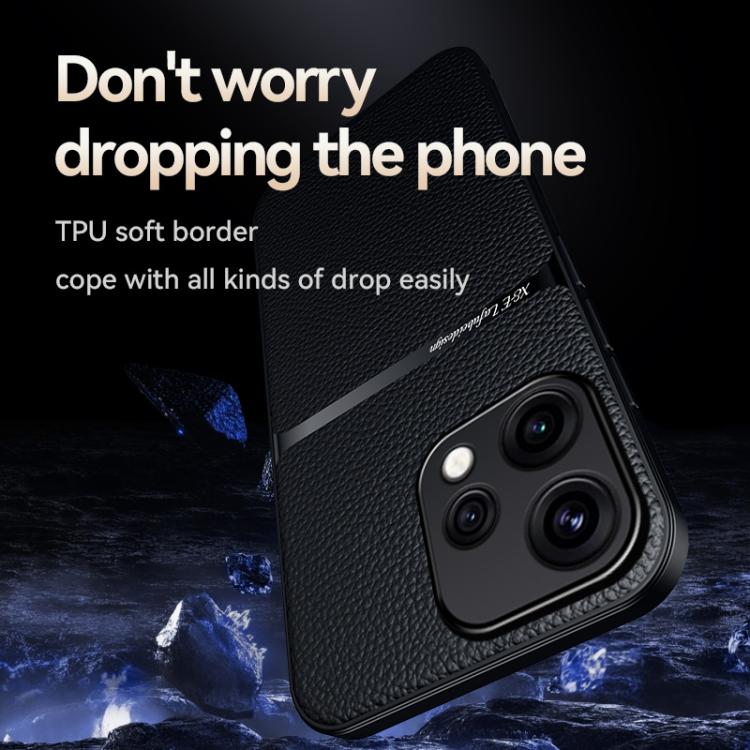 For OPPO Reno 15c 5G Litchi Leather Magnetic Full Coverage Shockproof Phone Case