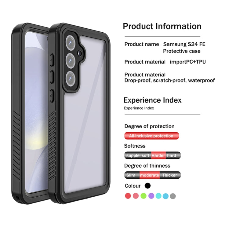 For Samsung Galaxy S24 FE 5G RedPepper Shockproof IP68 Waterproof PC Hybrid TPU Phone Case - Black