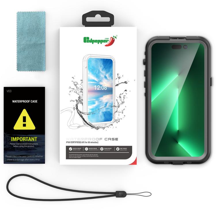 For Samsung Galaxy S25 FE 5G RedPepper Shockproof IP68 Waterproof PC Hybrid TPU Phone Case - Black