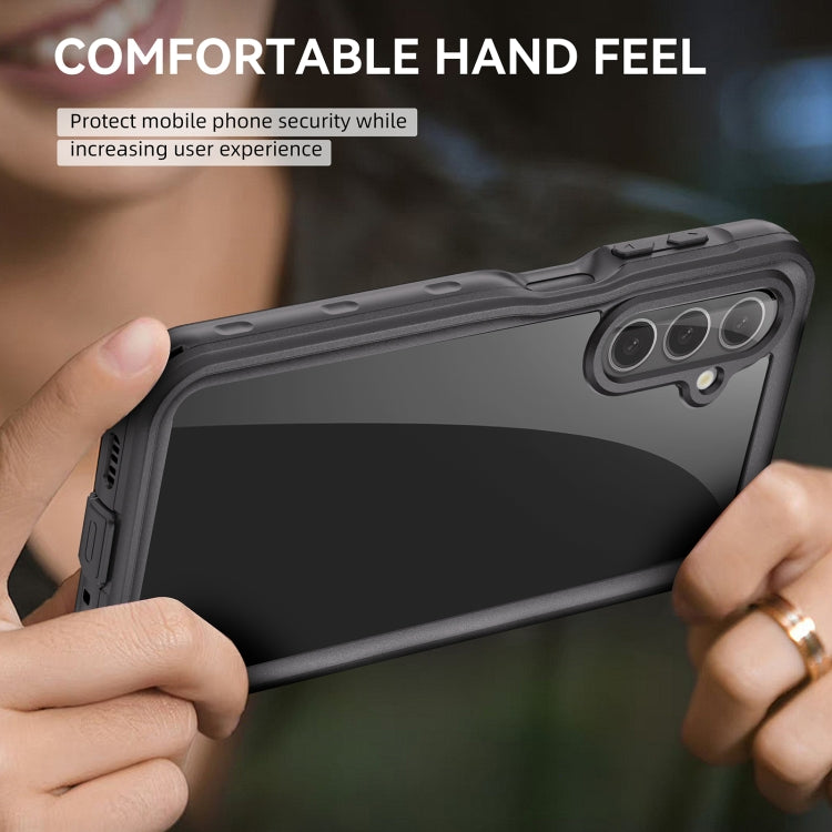 For Samsung Galaxy A16 5G / 4G RedPepper IP68 Waterproof PC Hybrid TPU Phone Case - Black