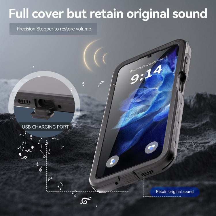 For Samsung Galaxy A16 5G / 4G RedPepper IP68 Waterproof PC Hybrid TPU Phone Case - Black