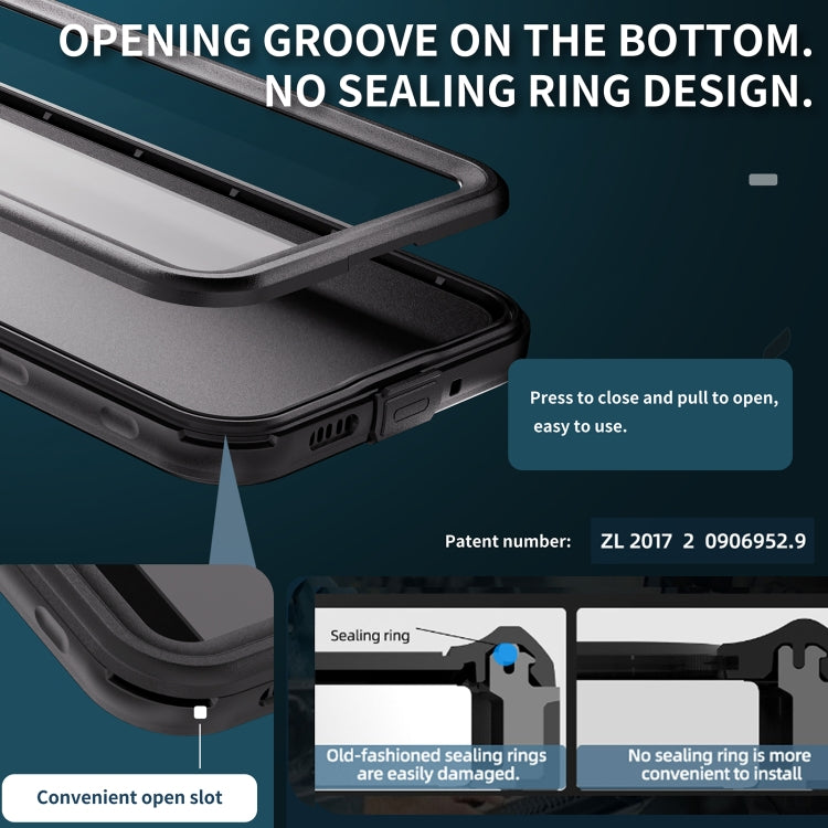 For Samsung Galaxy A16 5G / 4G RedPepper IP68 Waterproof PC Hybrid TPU Phone Case - Black