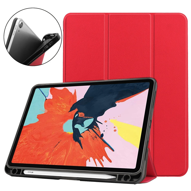 For iPad Air 2022 / 2020 10.9 Custer Texture TPU Horizontal Flip Leather Case with Sleep / Wake-up Function & Three-folding Holder & Pen Slot