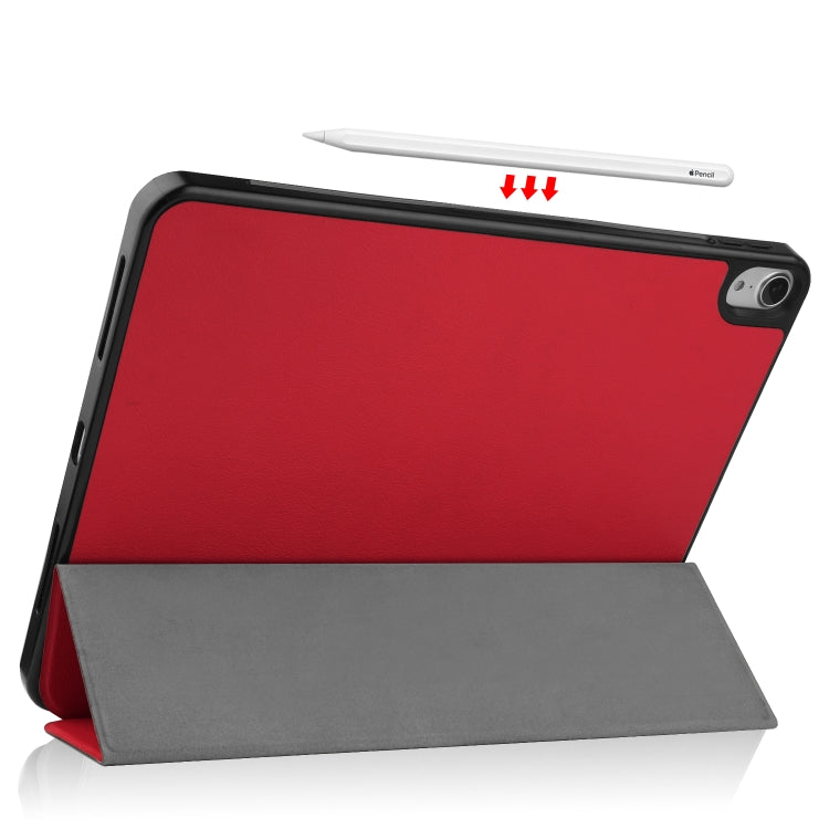 For iPad Air 2022 / 2020 10.9 Custer Texture TPU Horizontal Flip Leather Case with Sleep / Wake-up Function & Three-folding Holder & Pen Slot