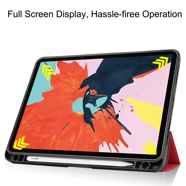 For iPad Air 2022 / 2020 10.9 Custer Texture TPU Horizontal Flip Leather Case with Sleep / Wake-up Function & Three-folding Holder & Pen Slot