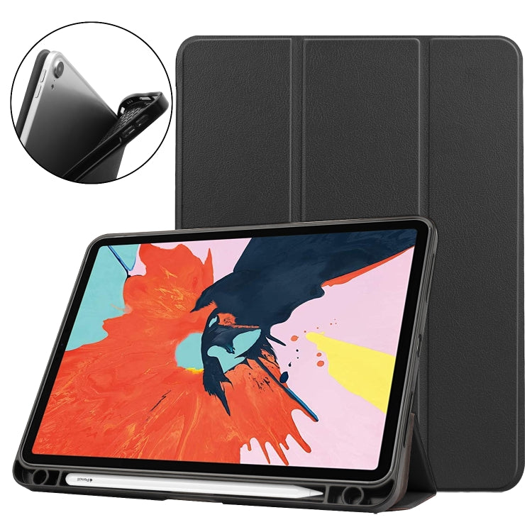 For iPad Air 2022 / 2020 10.9 Custer Texture TPU Horizontal Flip Leather Case with Sleep / Wake-up Function & Three-folding Holder & Pen Slot