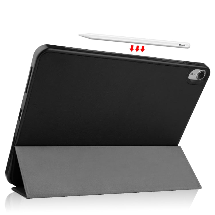 For iPad Air 2022 / 2020 10.9 Custer Texture TPU Horizontal Flip Leather Case with Sleep / Wake-up Function & Three-folding Holder & Pen Slot