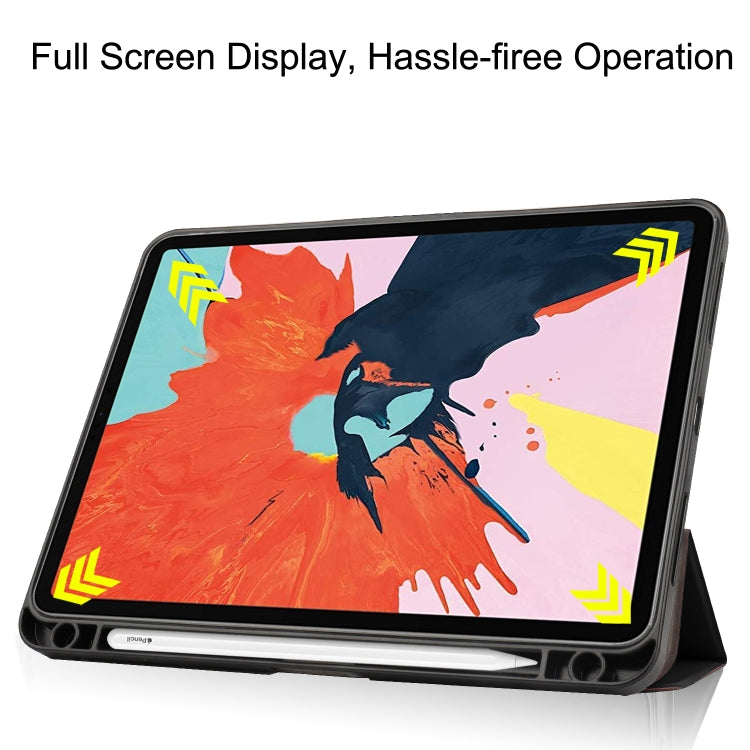 For iPad Air 2022 / 2020 10.9 Custer Texture TPU Horizontal Flip Leather Case with Sleep / Wake-up Function & Three-folding Holder & Pen Slot