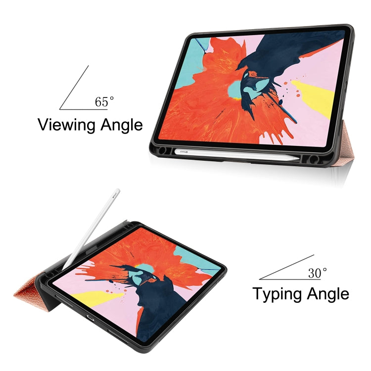 For iPad Air 2022 / 2020 10.9 Custer Texture TPU Horizontal Flip Leather Case with Sleep / Wake-up Function & Three-folding Holder & Pen Slot