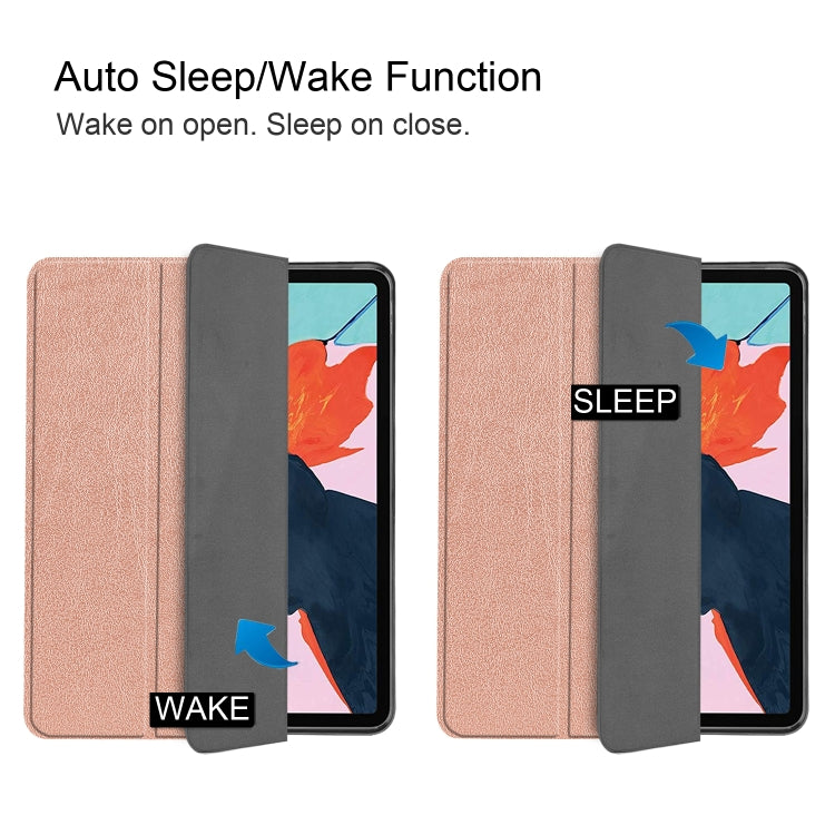 For iPad Air 2022 / 2020 10.9 Custer Texture TPU Horizontal Flip Leather Case with Sleep / Wake-up Function & Three-folding Holder & Pen Slot