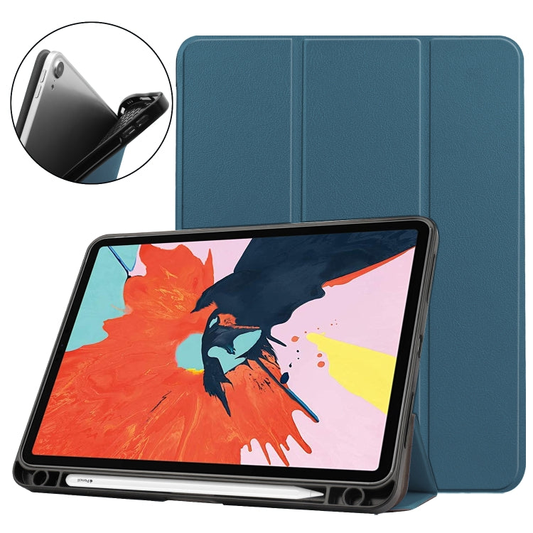 For iPad Air 2022 / 2020 10.9 Custer Texture TPU Horizontal Flip Leather Case with Sleep / Wake-up Function & Three-folding Holder & Pen Slot