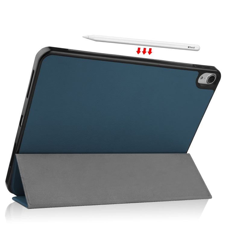 For iPad Air 2022 / 2020 10.9 Custer Texture TPU Horizontal Flip Leather Case with Sleep / Wake-up Function & Three-folding Holder & Pen Slot