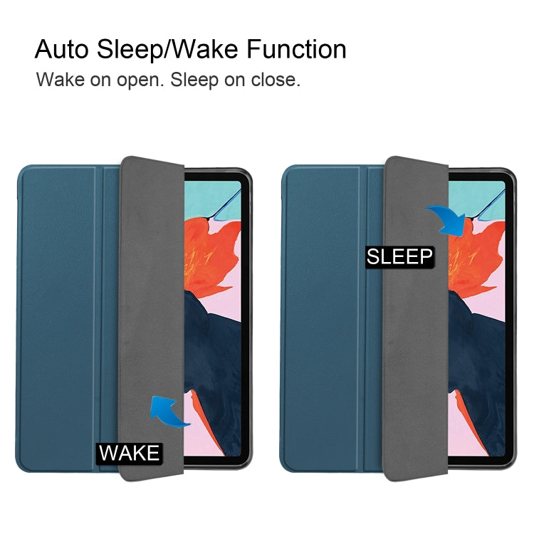For iPad Air 2022 / 2020 10.9 Custer Texture TPU Horizontal Flip Leather Case with Sleep / Wake-up Function & Three-folding Holder & Pen Slot