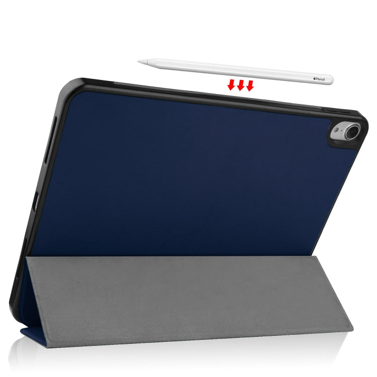 For iPad Air 2022 / 2020 10.9 Custer Texture TPU Horizontal Flip Leather Case with Sleep / Wake-up Function & Three-folding Holder & Pen Slot