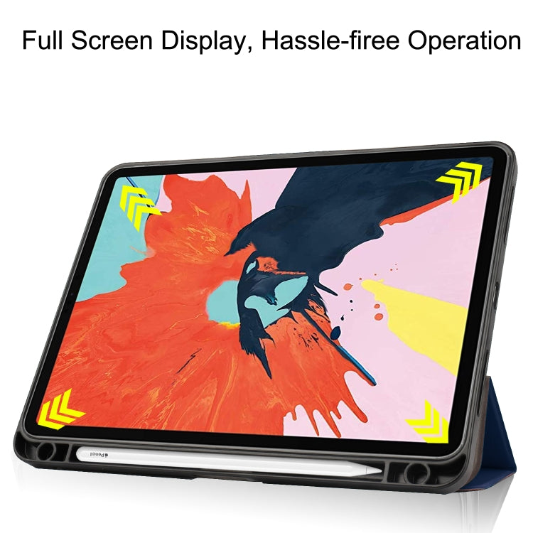For iPad Air 2022 / 2020 10.9 Custer Texture TPU Horizontal Flip Leather Case with Sleep / Wake-up Function & Three-folding Holder & Pen Slot