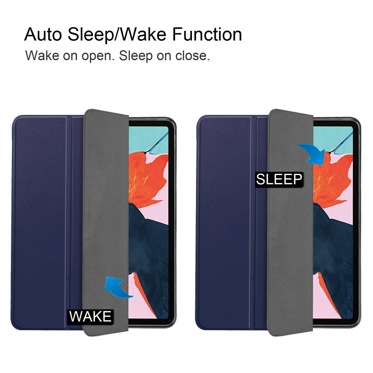 For iPad Air 2022 / 2020 10.9 Custer Texture TPU Horizontal Flip Leather Case with Sleep / Wake-up Function & Three-folding Holder & Pen Slot