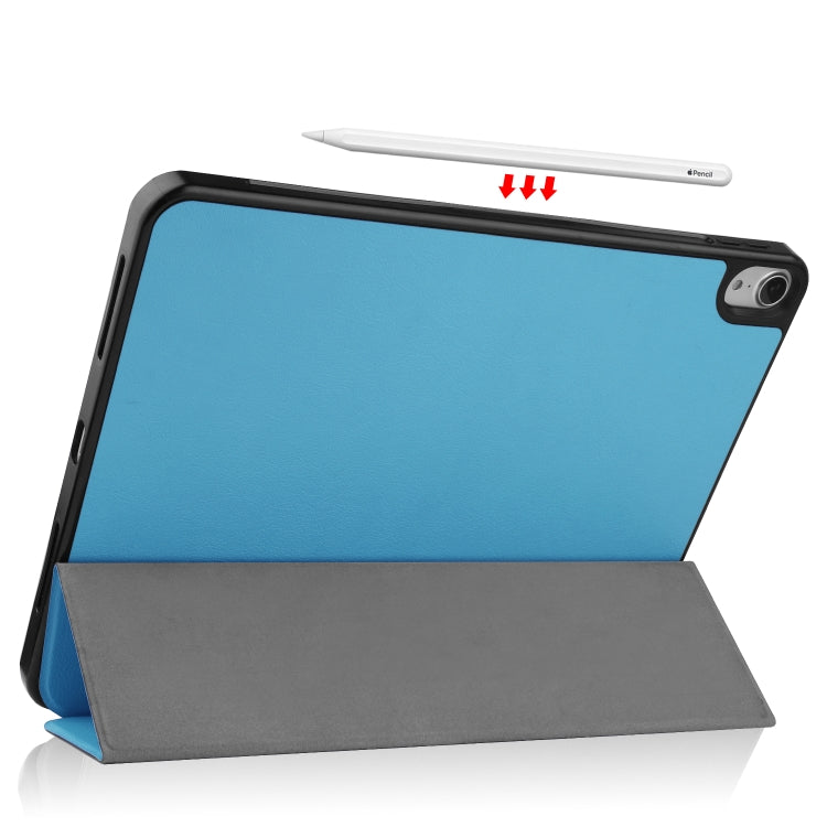 For iPad Air 2022 / 2020 10.9 Custer Texture TPU Horizontal Flip Leather Case with Sleep / Wake-up Function & Three-folding Holder & Pen Slot