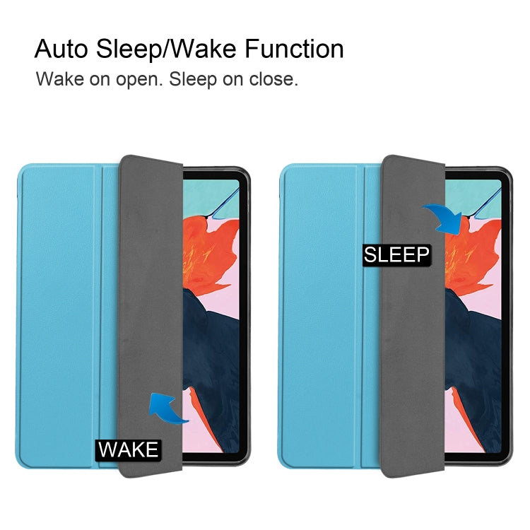 For iPad Air 2022 / 2020 10.9 Custer Texture TPU Horizontal Flip Leather Case with Sleep / Wake-up Function & Three-folding Holder & Pen Slot