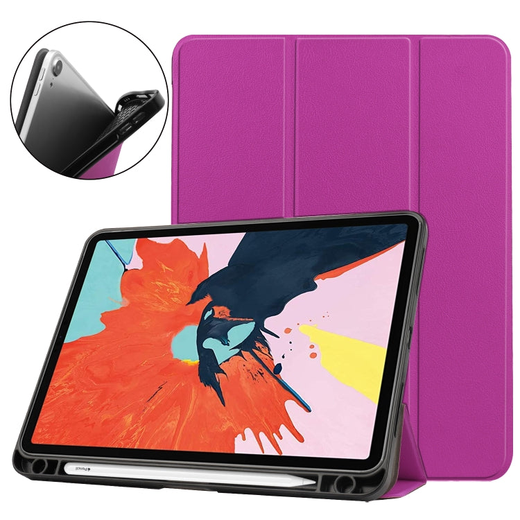 For iPad Air 2022 / 2020 10.9 Custer Texture TPU Horizontal Flip Leather Case with Sleep / Wake-up Function & Three-folding Holder & Pen Slot