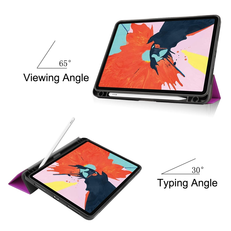 For iPad Air 2022 / 2020 10.9 Custer Texture TPU Horizontal Flip Leather Case with Sleep / Wake-up Function & Three-folding Holder & Pen Slot