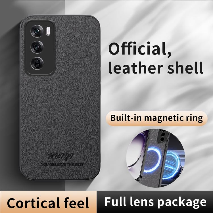 For OPPO Reno12 5G Global HUIYI Leather Magnetic Phone Case