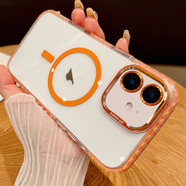 For iPhone 12 Transparent MagSafe Phone Case with Lens Film