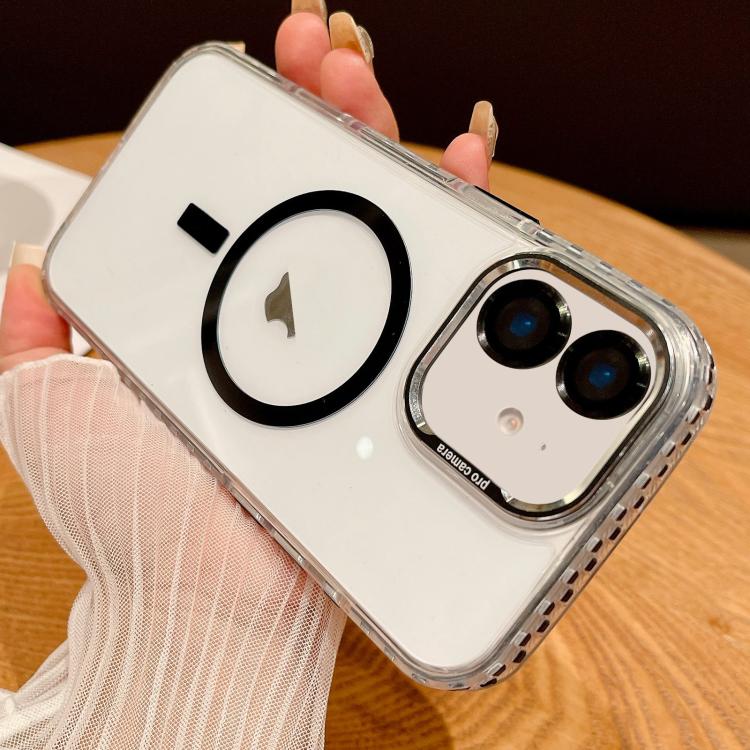 For iPhone 12 Transparent MagSafe Phone Case with Lens Film