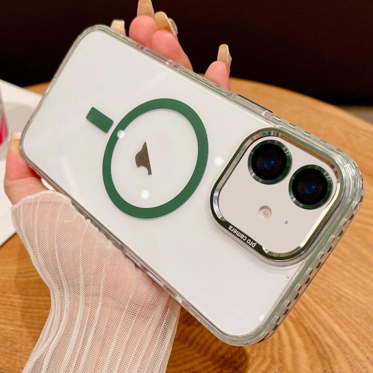 For iPhone 12 Transparent MagSafe Phone Case with Lens Film