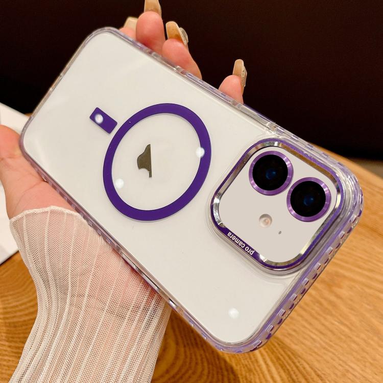 For iPhone 12 Transparent MagSafe Phone Case with Lens Film
