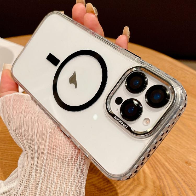 For iPhone 12 Pro Transparent MagSafe Phone Case with Lens Film